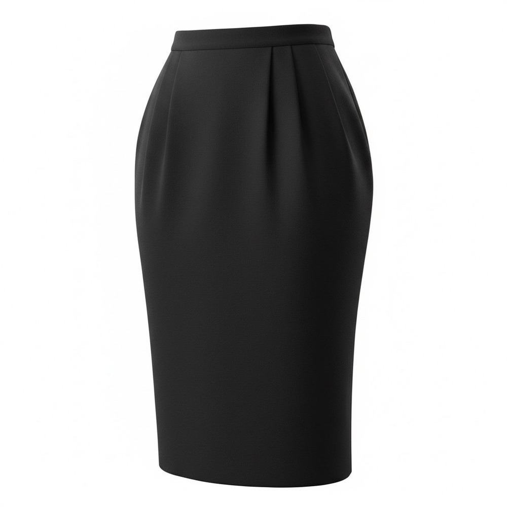 Joanie Char Vintage Wool Pencil Skirt Women 6 Black Quiet Luxury Old Money